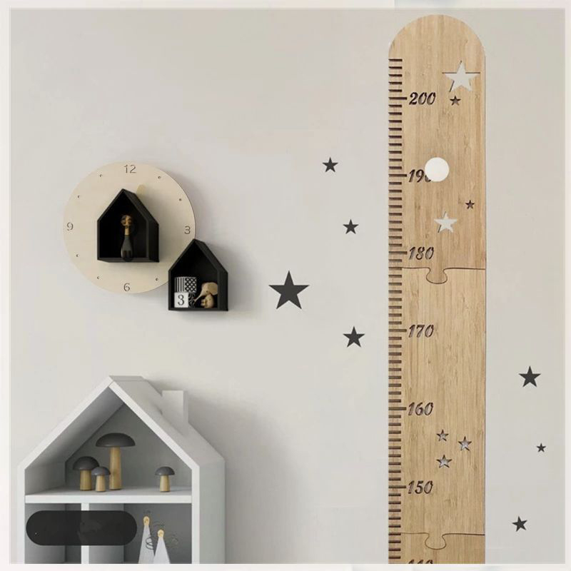 Growth Chart Ruler - 5 sayfa İskandinav Ahşap Çocuklar Boy