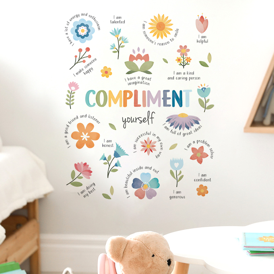 Baby Nursery Package - Renkli İlham Verici Sözler Suluboya Duvar