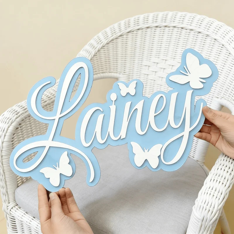 Baby Nursery Wall - Kişiye Özel Bebek İsim Plakası, Beyaz
