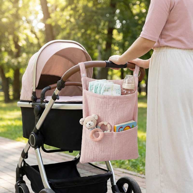 Baby Nursery Package - Saf Pamuk Bebek Arabası Asılı Çanta