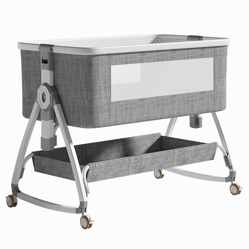 Baby Nursery With Queen Bed - Çok Fonksiyonlu Mobil Bebek Beşiği Katlanabilir
