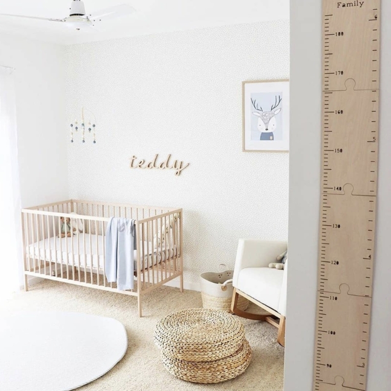 Growth Chart Ruler - İskandinav ahşap çocuklar yükseklik büyüme grafik