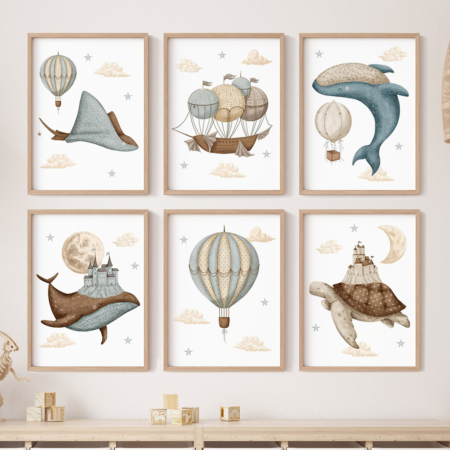 Baby Nursery Home - Balina Kaplumbağa Şatosu Balon İskandinav Çocuk