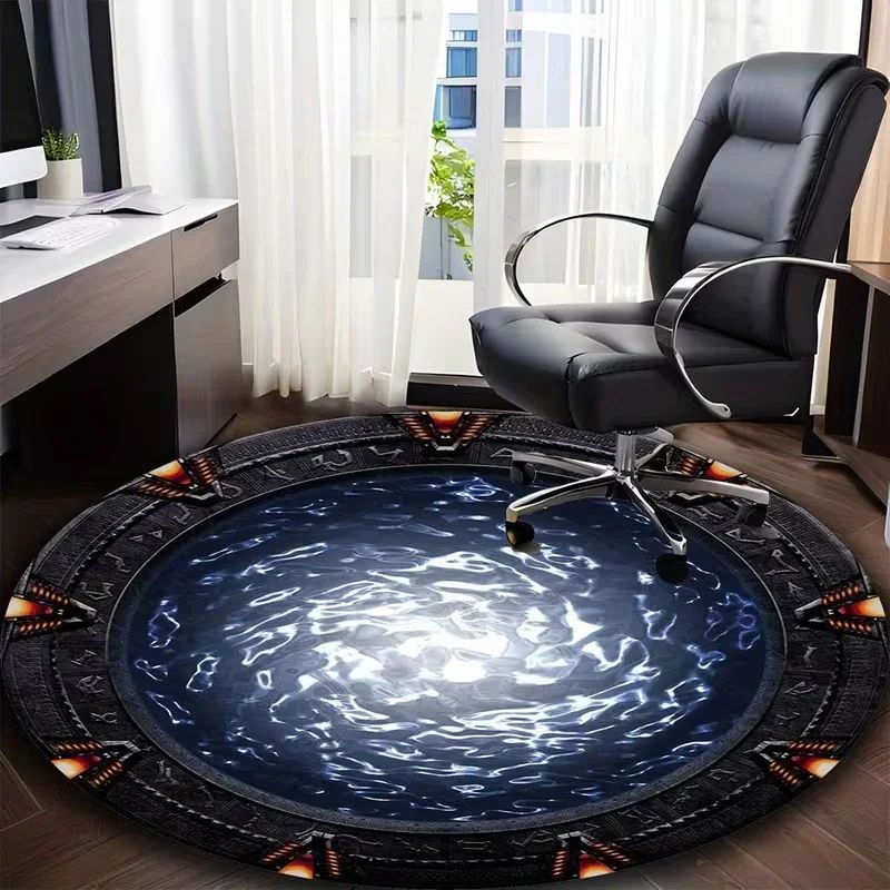 Soft Rug Nursery - VIKAMA Kaymaz Stargate Yuvarlak Halı Yumuşak