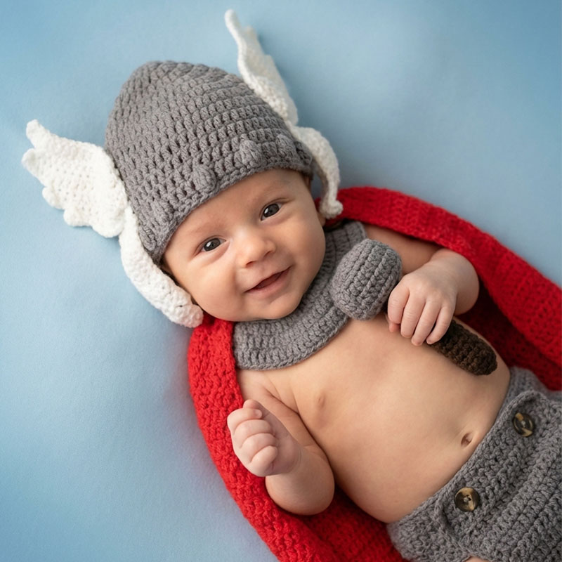 Baby Nursery Set - Yenidoğan Fotoğraf Sahne Thor Bebek Kostüm