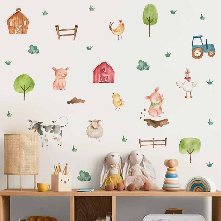 Boho suluboya sevimli çiftlik  - Baby Nursery Package incelemesi ve fiyatı