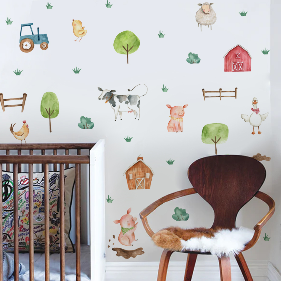 Boho suluboya sevimli çiftlik  - Baby Nursery Package incelemesi ve fiyatı
