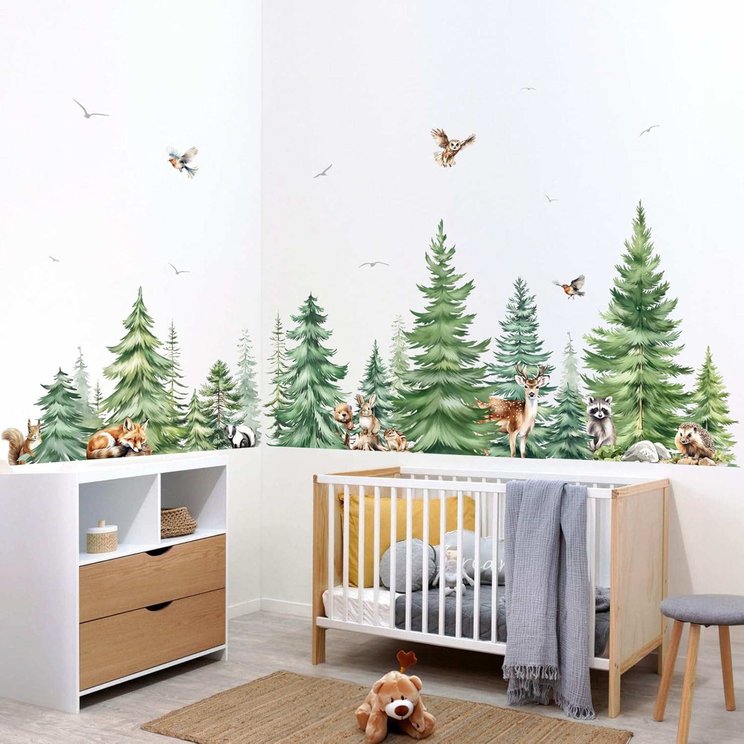 Büyük Suluboya Çam Ağacı Hayva - Baby Nursery Package incelemesi ve fiyatı