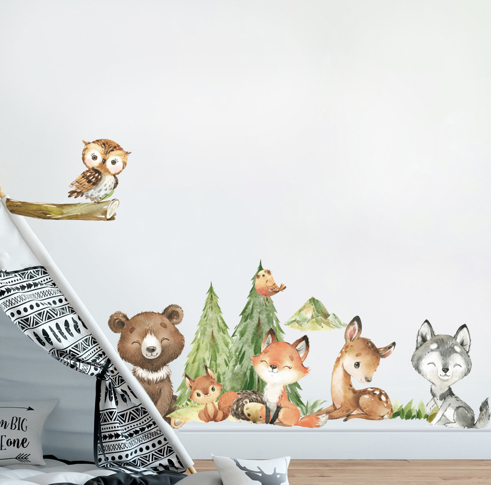 Karikatür Suluboya Orman Hayva - Baby Nursery Package incelemesi ve fiyatı