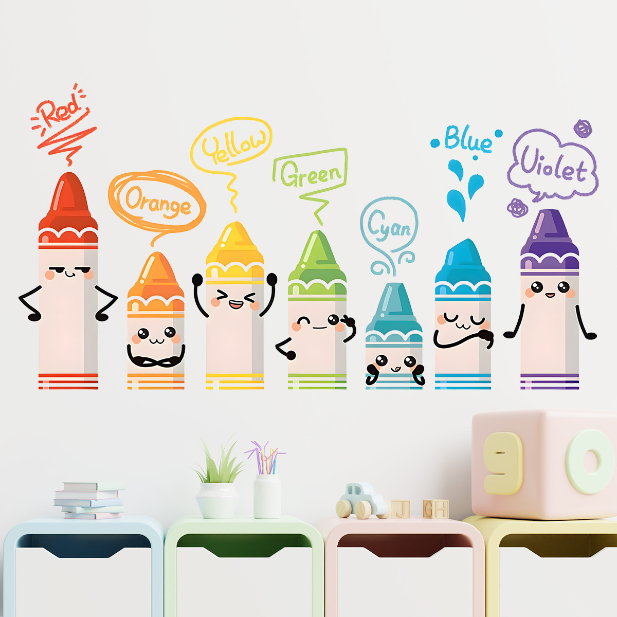 Karikatür sevimli renkli mum b - Baby Nursery Package incelemesi ve fiyatı