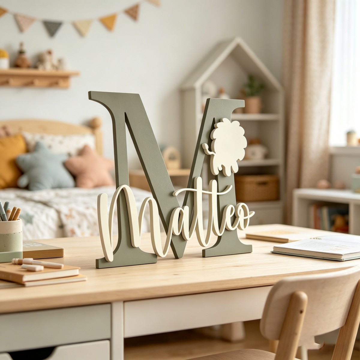 1 adet özel aslan adı ve ilk a - Baby Nursery Home incelemesi ve fiyatı