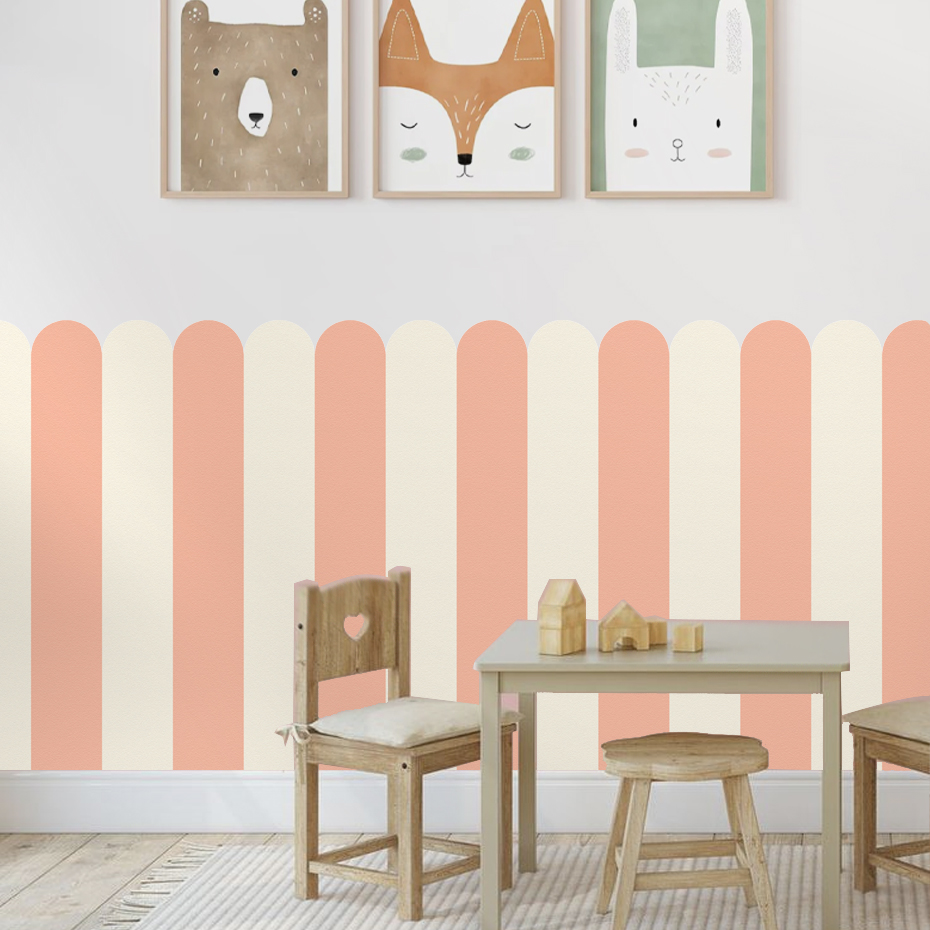 Çok renkli Dikey Çizgili Ark D - Baby Nursery Wall incelemesi ve fiyatı
