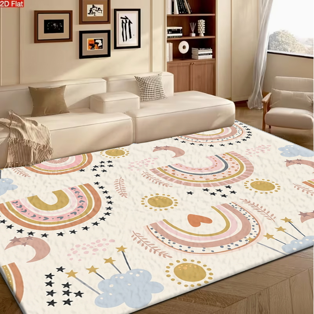 Boho Gökkuşağı Ay Yıldız Bulut - Soft Rug Nursery incelemesi ve fiyatı
