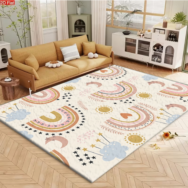 Boho Gökkuşağı Ay Yıldız Bulut - Soft Rug Nursery incelemesi ve fiyatı